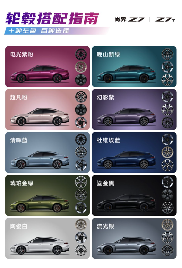 颜值党狂喜！尚界Z7十款车色官宣，百种组合任你搭